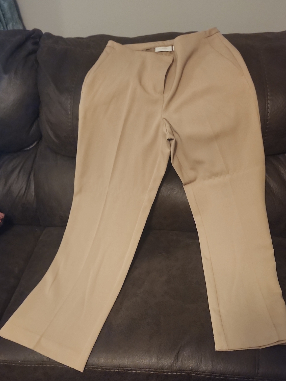 Chico's Tan Straight-Leg Dress Trousers